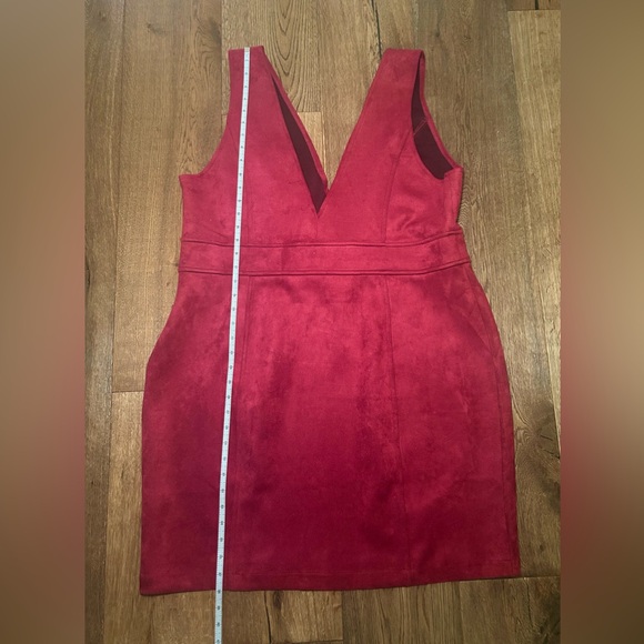 Forever 21 Burgundy Suede Overall Jumper Dress Plus Size - Picture 3 of 3